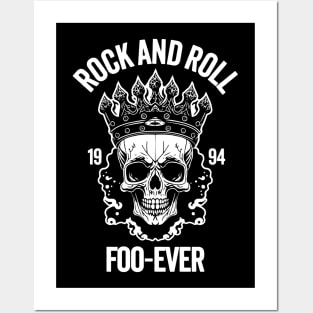 Rock and Roll Foo-Ever: Vintage Skull Wearing A Crown Posters and Art